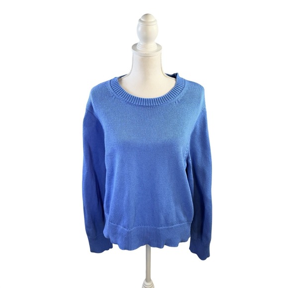 GAP Sweaters - GAP Women's Crewneck Blue 100% Cotton Longsleeve Sweater Size L